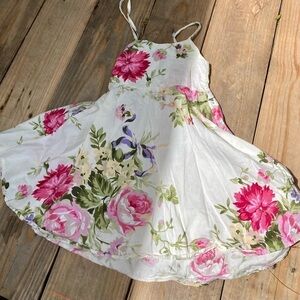 Girls Halter Floral Dress Flofallzique Boutique Adjustable Tie Back Size 2 Cute